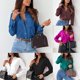 thumbnail image 5 of Women Autumn Casual Lapel Collar Long Sleeve Bottom Blouses Fashion Tops Shirt, 5 of 8