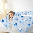thumbnail image 4 of Feelyou Blue Love Heart Queen Comforter Set for Child, Kawaii Cartoon Print Bedding Sets, Dreamy Princess Style Reversible Bedding Comforter Set, Microfiber Bedroom Decor, 3-Piece, 4 of 8