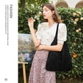 thumbnail image 3 of DAKIMOE Bag Crochet Bags for Women Summer Mesh Beach Tote Bag Knit Hobo Bag Vacation Boho Tote Bag, Black, 3 of 6