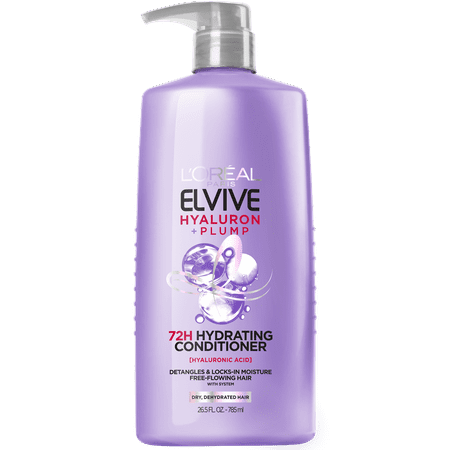 L'Oreal Paris Elvive Hyaluron Plump Hydrating Shampoo, Conditioner, and Wonder Water Set with Hyaluronic Acid, 26.5 fl oz