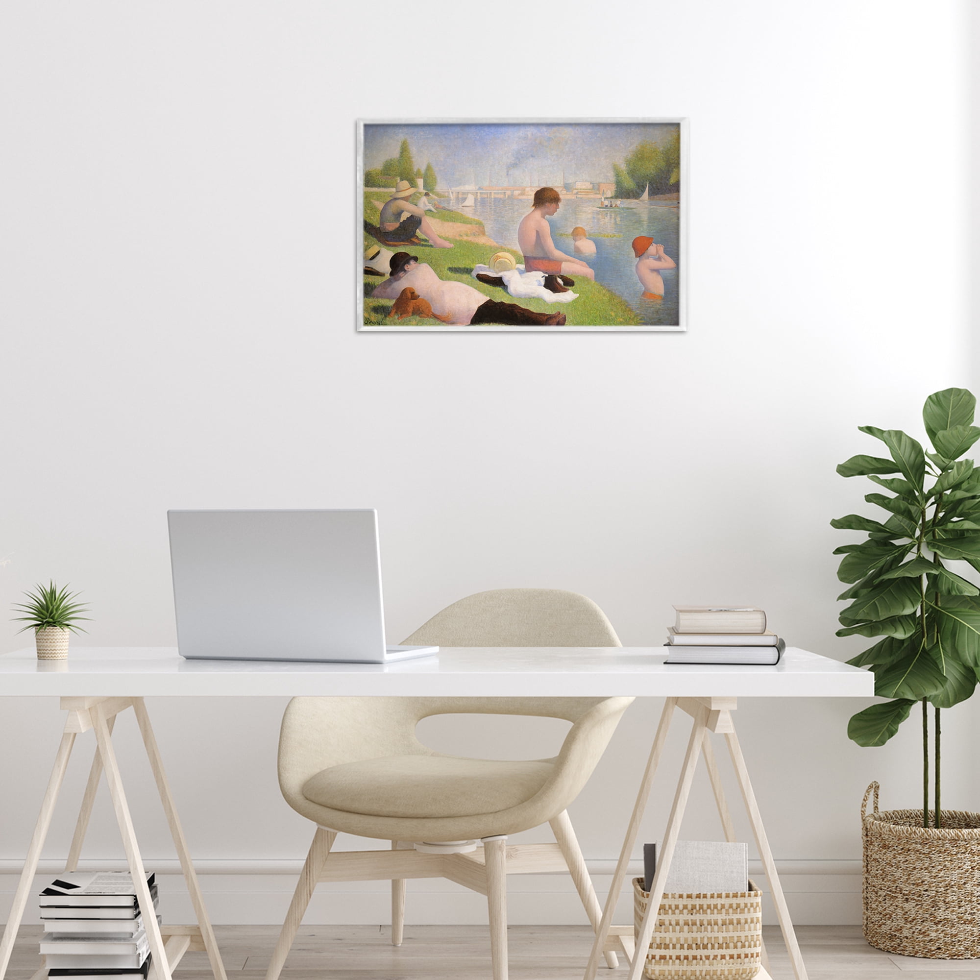 Stupell Industries Afternoon Bathers Georges Seurat White Framed Giclee Art, design by Georges Seurat