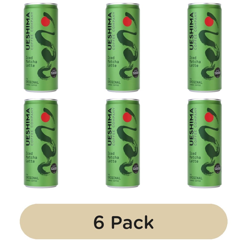 Ueshima Iced Matcha Latte 250ml, British Import (Pack of 6)
