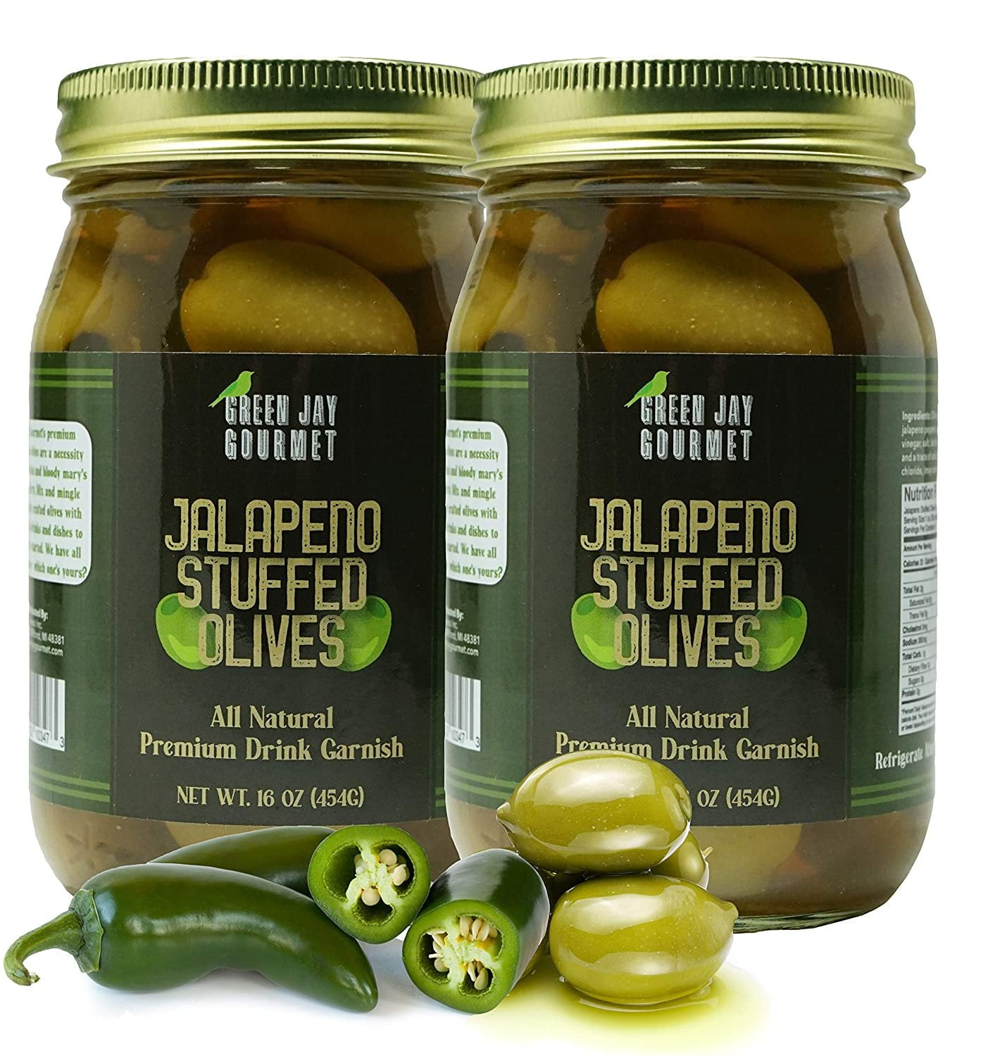 Green Jay Gourmet Jalapeno Stuffed Olives Stuffed Green Olives for