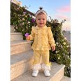 thumbnail image 6 of RUINIXCW Toddler Girl Fall Outfits Plaid Print Long Sleeve Tops and Flare Pants, 6 of 8