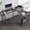 Gray, variant on edx Modern L Shaped Office Desk with Wood Surface, Storage Bag and CPU Holder, Black
