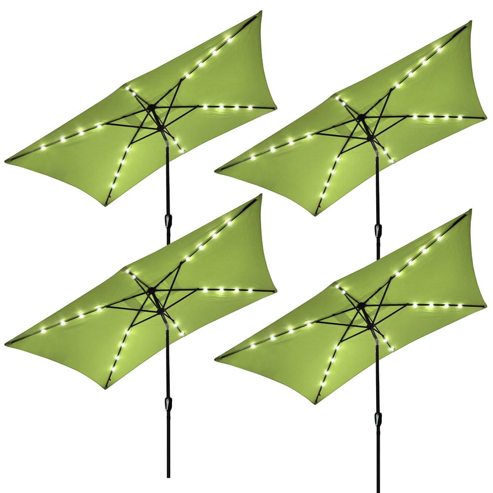 10 X6 5 Rectangle Crank Tilt Solar Leds Patio Umbrella Multiple Colors Walmart Com Walmart Com