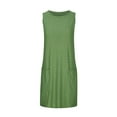 thumbnail image 5 of Teissuly Women Fashion Summer Solid Color Sleeveless Round Neck Pocket Dress, 5 of 7