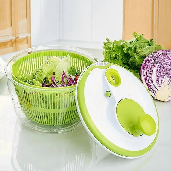 Large Salad Spinner And Keeper - 5l Lettuce Spinner Vegetable Washer Dryer With Large Salad Bowl And Plastic Colander, Fruit Veggie Wash & Salad