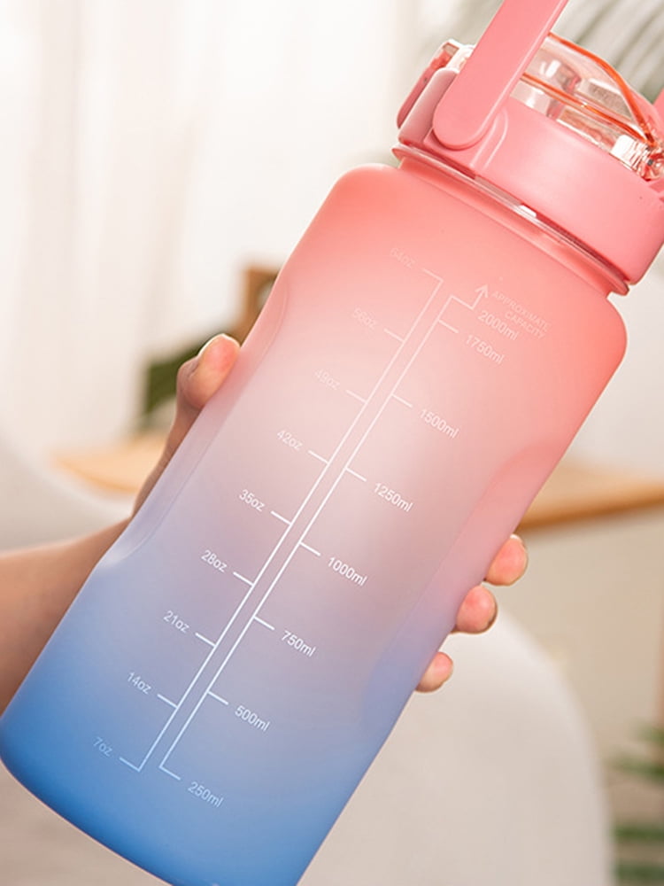 1pc Sporty Gradient Matte Plastic Water Bottle Portable Space Cup