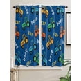 thumbnail image 5 of Cartoon Tractor Bathroom Window Curtain, Cute Beep Car Digger Shovel Truck Blue Light Filtering Coffee Kitchen Curtains, Bedroom Living Room Curtains 2 Panel 84"x63", 5 of 6