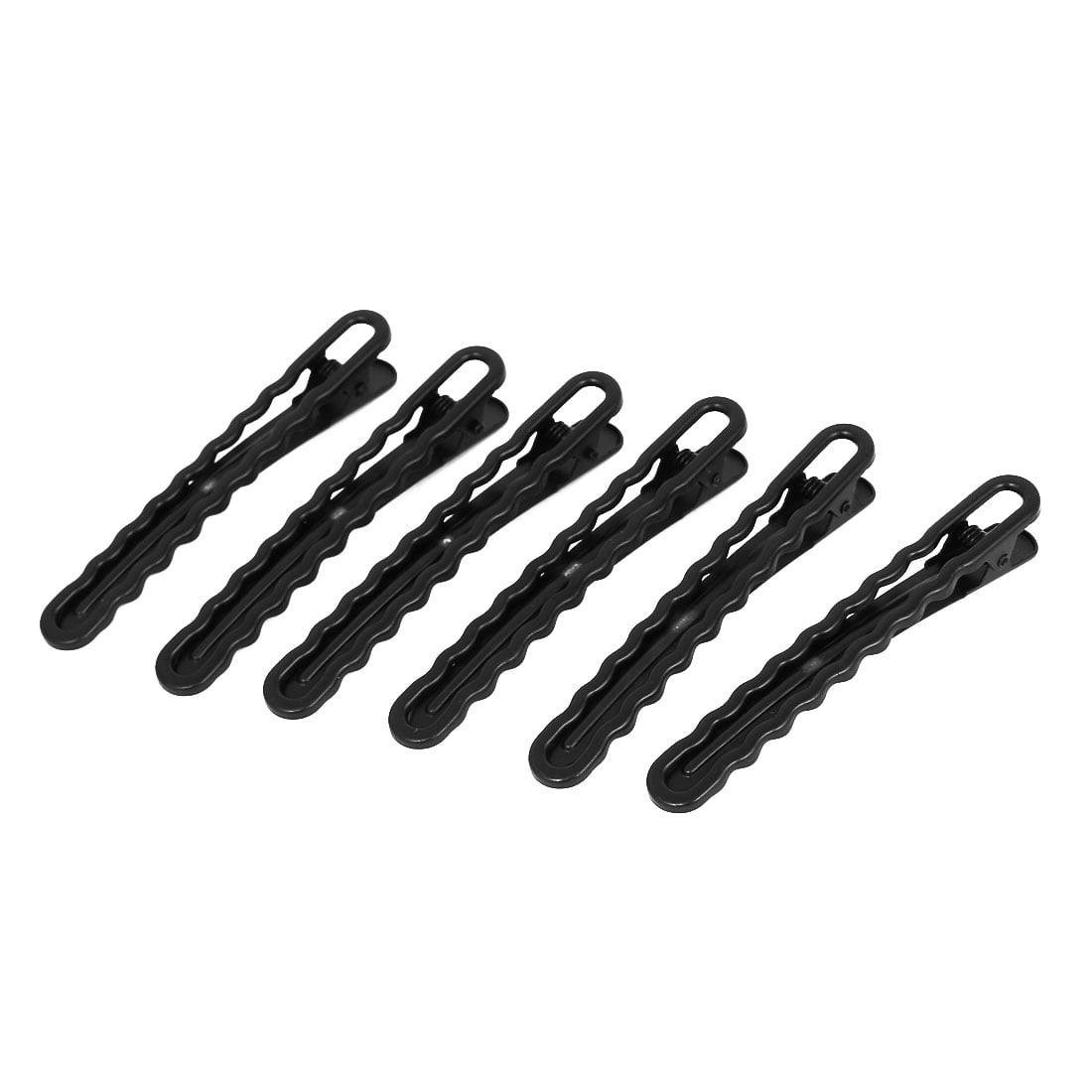 Metal Spring Loaded Curl Alligator Pattern Hair Clip Bows Barrette Clamps 6pcs Black Walmart