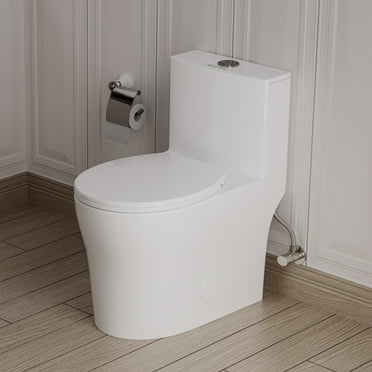 KK KE KING Quiet & Powerful Flush Round Compact One Piece Toilet for Small Bathroom, Space Saving, 12'' Rough-In
