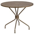 thumbnail image 1 of Afuera Living 35.25" Round Steel Flower Print Patio Dining Table in Gold, 1 of 9