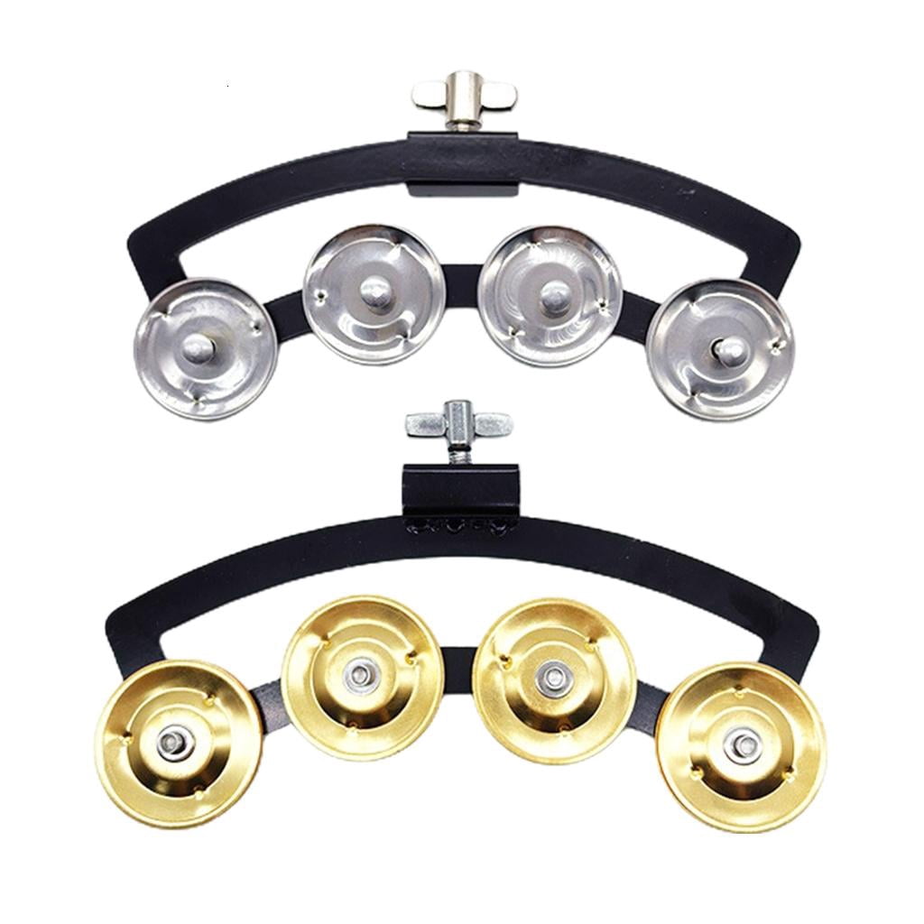 Yihuala Mountable Tambourine Hand Bells Rattle Single Row Bells Handheld Percussion Tambourine for Drummers Guitarists