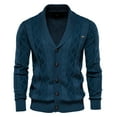 thumbnail image 1 of Mikilon Cardigan pour Hommes Couleur Unie Col à Revers Veste Tricotée à Manches Longues, 1 of 3