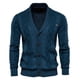 thumbnail image 1 of Chaqueta de punto de manga larga con solapa de color sólido para hombre Fridja  po4069, 1 of 3