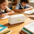 thumbnail image 5 of Clearance Under $1.79! 1PC Large Capacity Pencil Case, Double Layer Aesthetic Canvas Stationery Bag with Wide Opening, for Daily Use, 22x11cm, C, 5 of 5