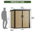 thumbnail image 5 of Uforic 51 Cu Ft Outdoor Vertical Storage Shed with Floor & 2 Shelves, Waterproof, Lockable (Brown), 5 of 8