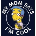 thumbnail image 2 of Men's The Simpsons Millhouse My Mom Says I'm Cool  Pull Over Hoodie Navy Blue Medium, 2 of 4
