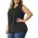 thumbnail image 4 of Blusas clásicas sin mangas de cuello en V con lazo de lunares para mujeres de tallas grandes Agnes Orinda 3X negras, 4 of 6