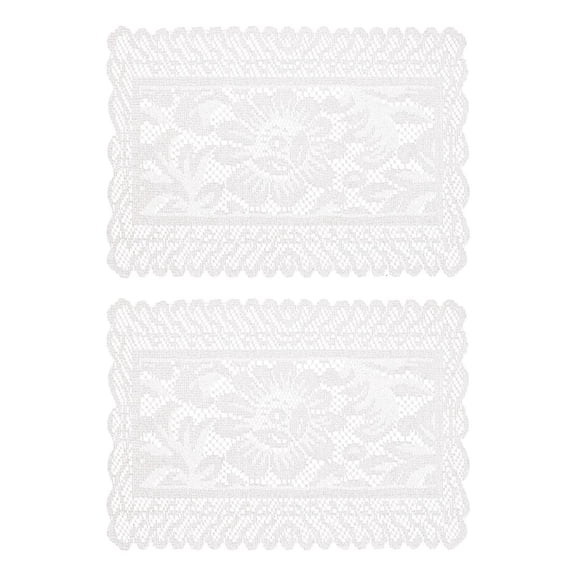 YIEMEEN 2Pcs Lace Tablecloth Square Florals Designs Sturdy Polyester Fabric