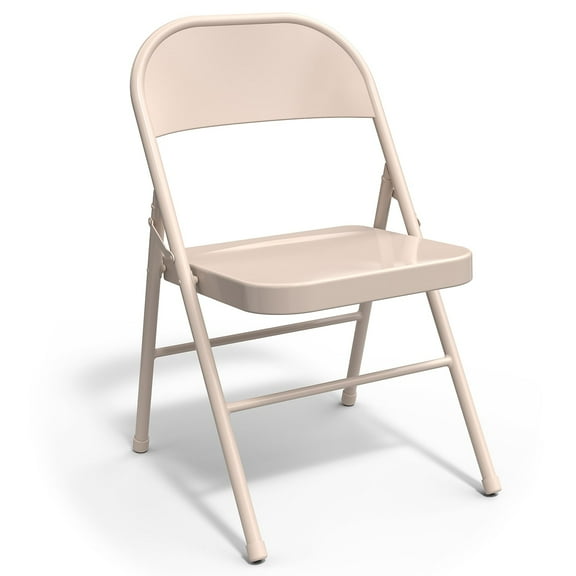 Staples Taupe Metal Folding Chairs 4/PK 2720168