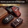 thumbnail image 2 of CIGARLOONG Leather Cigar Case,Hold 3 Count Portable Holder,Travel Humidor with Cigar Cutter(Dark Brown), 2 of 7