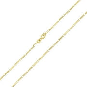 Thin Figaro Chain 40 Gauge Necklace 925 Sterling Silver Made Italy 2MM