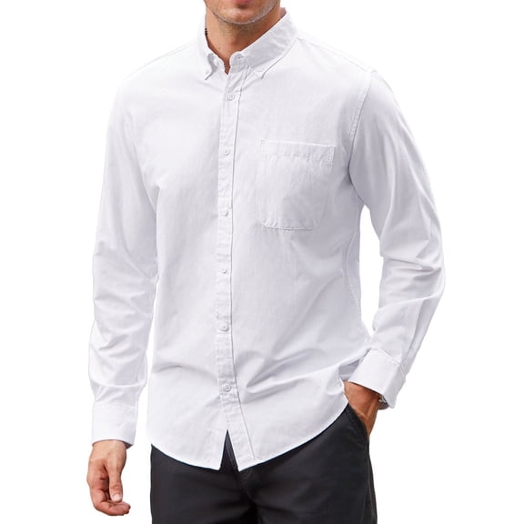 sogami Men's Casual Oxford Long Sleeve Shirt Button Down Collar Cotton Shirt