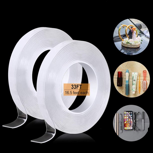 Removable Adhesive Nano Gel Tape Washable Strong Adsorption Double Sided Clear Silicone Traceless Tape For Wall Kitchen Carpet Photo Fixing By Honwally 5 Meters 2 Walmart Com