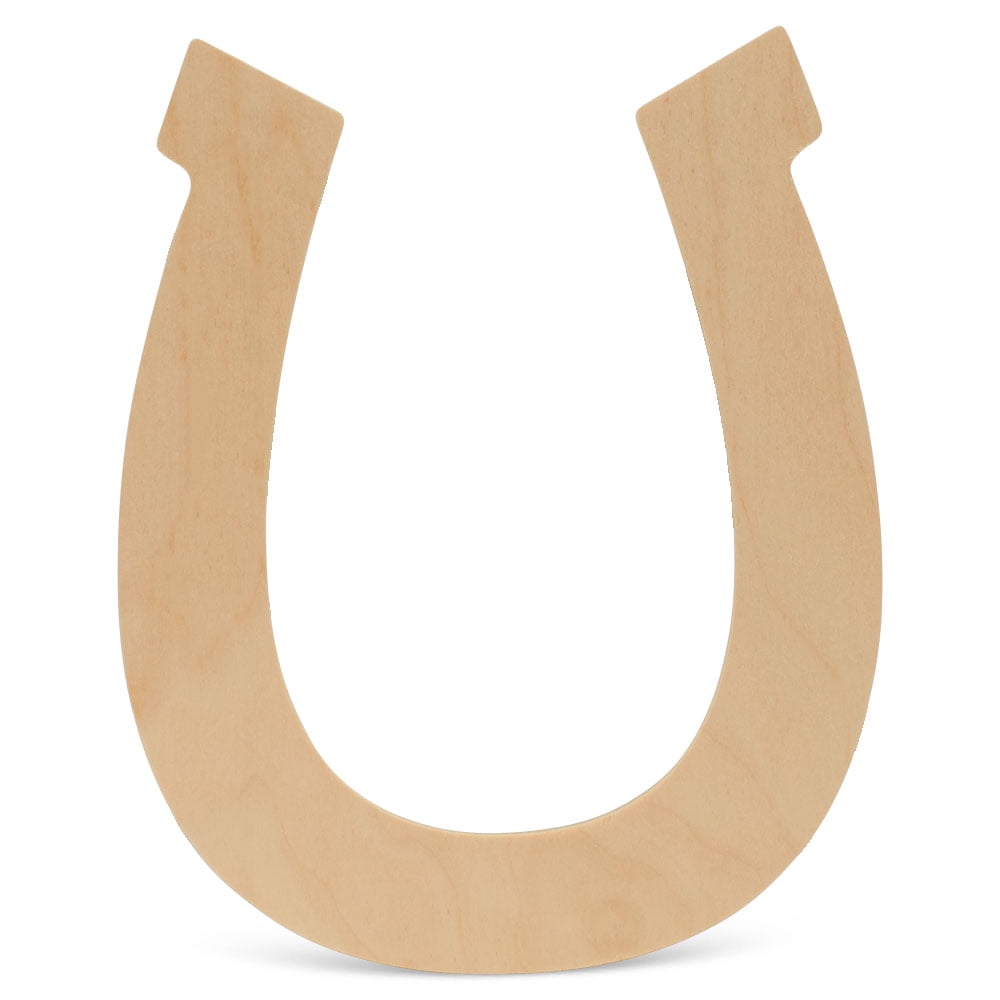 Wood Horseshoe Cutout, 10 Inches, Pack of 1, Use as Horse Birthday
