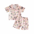 thumbnail image 4 of LIIPEE Girls Pajamas Kids Summer Cute Cartoon Graphic Print Flat Collar Short Sleeve Button-Up Shirts And Shorts Sleepwear 2 Piece Set Daily Fashion Comfortable Nightwear,4-5 Years, 4 of 4
