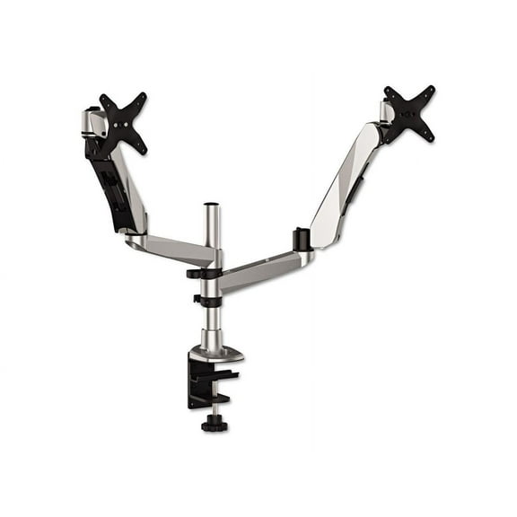 3M MA265S Easy-Adjust Desk Dual Arm Mount for 27 in. Monitors - Silver