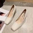 thumbnail image 4 of Tawop Womens Shoes Womens Shoes Flat Leather Retro White Size 4.5, 4 of 8