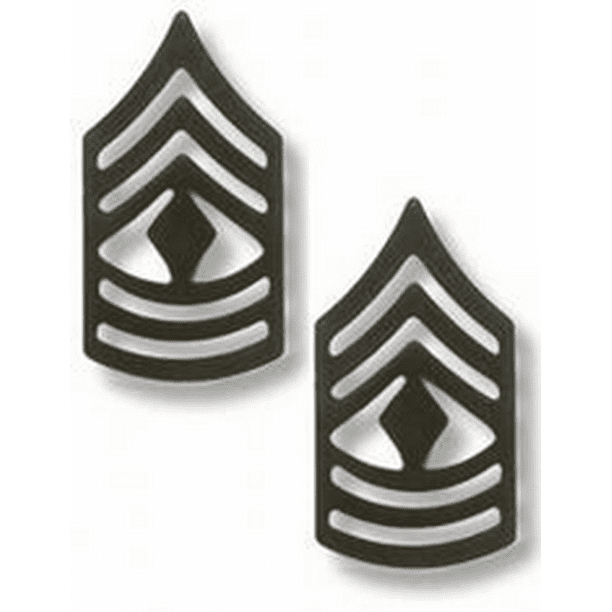 US Army First Sergeant Black Metal Collar Rank Insignia - Walmart.com ...