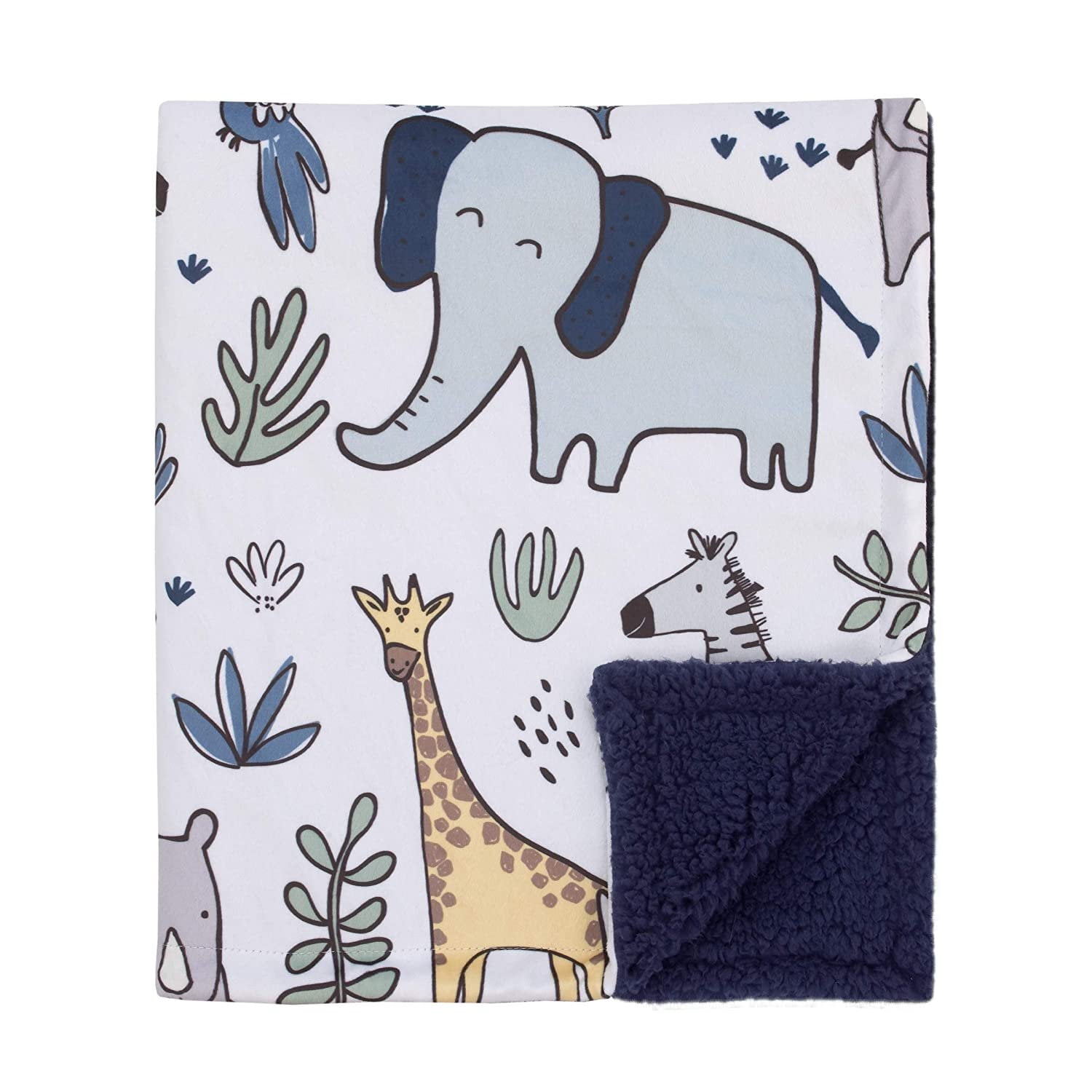 Carter's Safari Party 4 Piece Crib Bedding Set - Comforter, Fitted Sheet, Dust Ruffle & Baby Blanket