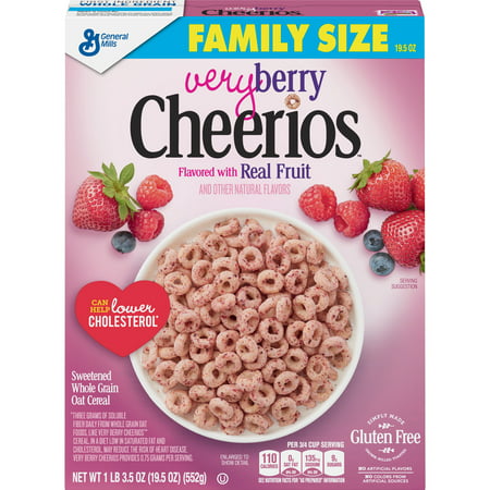 UPC 016000126954 product image for Very Berry Cheerios Cereal, Gluten Free, 19.5 oz | upcitemdb.com