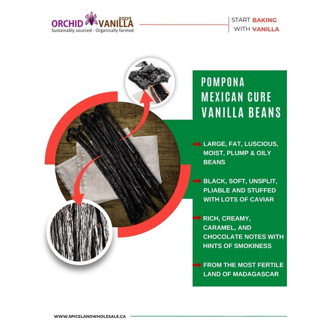 Pompona Gousses de Vanille (1 oz) - pour Extrait, Pâtisserie et Cuisine Gastronomique - Rare