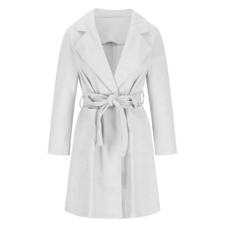 Lovzfmll Women's Spring/Winter Trench Coat Classic Lapel Overcoat