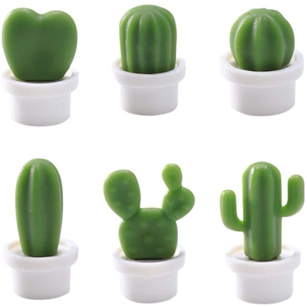 Calcomanías magnéticas para refrigerador de cactus, Ruzihui, linda planta verde suculenta, hebilla magnética, calcomanía magnética para mensaje de refrigerador, 6 piezas,decoración del hogar (B) oso de fresa Hogar