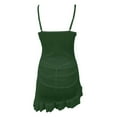 thumbnail image 4 of BRICH Sets for Women Dress with Underwire Push up Bras Lace Chemise Ruffle Hem Sleepwear Outfits Green L, 4 of 6