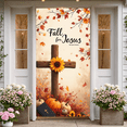 thumbnail image 6 of Autumn Theme Fall Banner Wooden Cross Religious Decor Sunflower Design Inspirational Decoration for Church Event Indoor Use Spiritual Gathering, 6 of 9