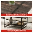 thumbnail image 6 of Garvee 2-Tier Farmhouse Wood Coffee Table with Storage Shelf, 40.9" x 21.7" x 18.1",Dark Oak, 6 of 8