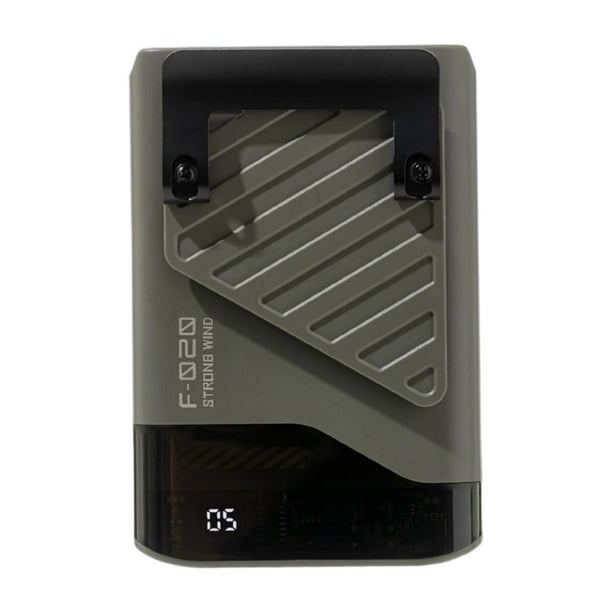 Ventilador portátil de cintura con pantalla digital, versátil, ligero y ajustable. Verde
