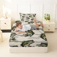 thumbnail image 4 of Feelyou Camo Largemouth Bass Fish Wildlife Twin Sheet Sets for Men Kids, Deep Ocean Bedding, Beige, 3 Pieces, 4 of 5