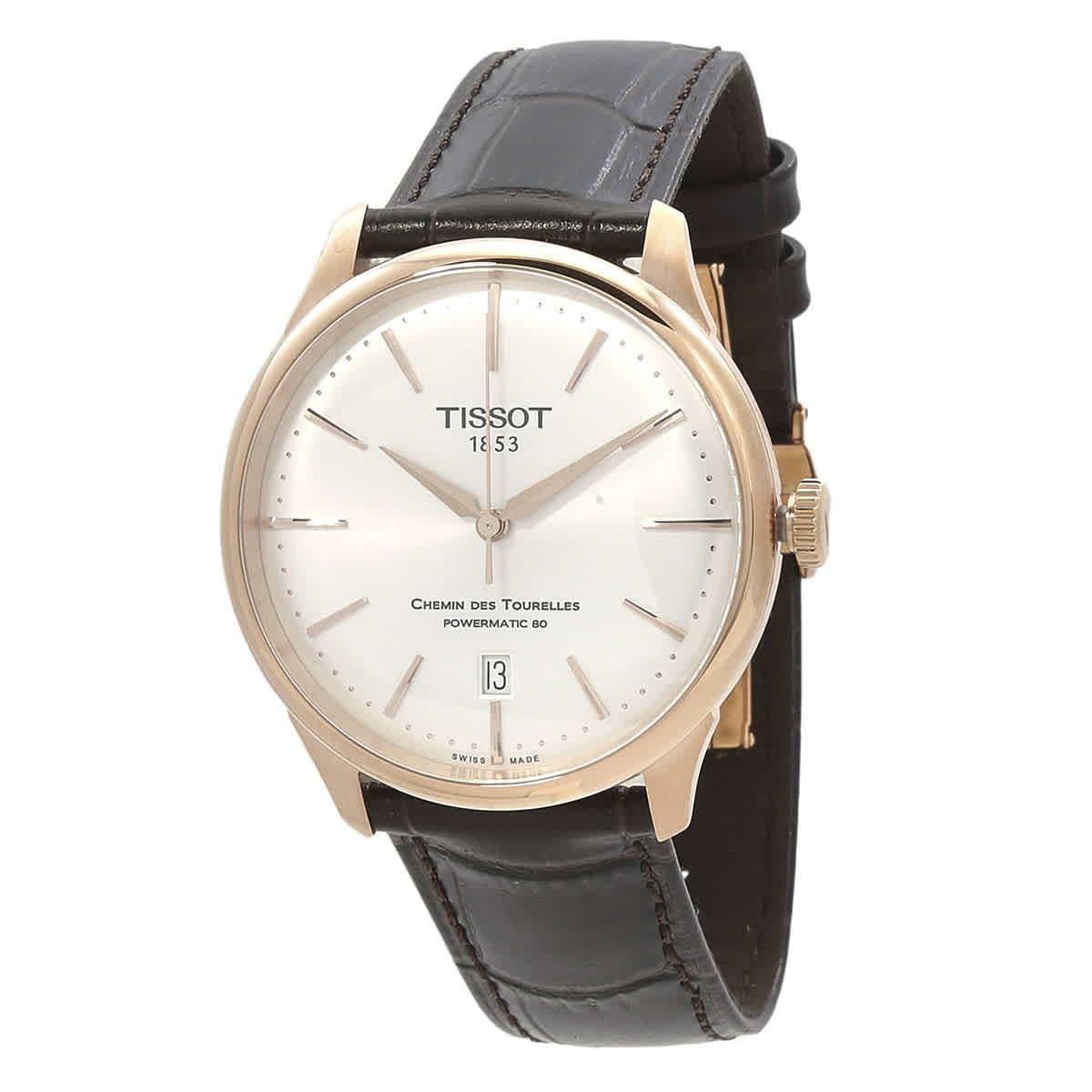 Mido Multifort Automatic Silver Dial Brown Leather Mens Watch
