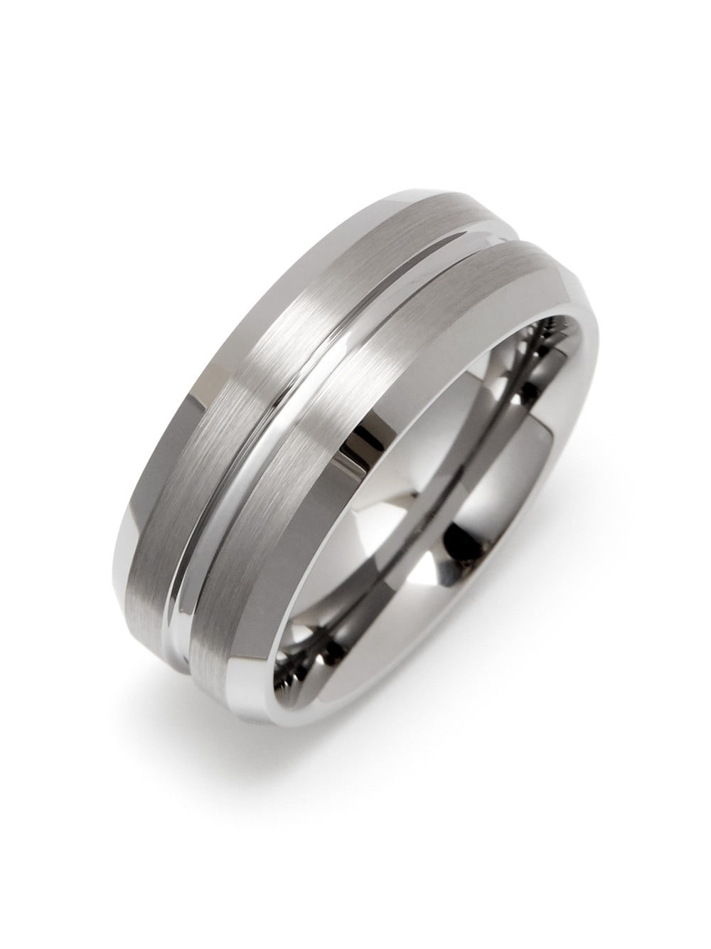 Eve's Addiction Mens Men's Wide Groove Tungsten Wedding