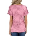 thumbnail image 5 of Tie Dye Shirts Women, AKOEE Cotton Polyester T Shirts Womens Loose Fit Crew Neck Casual Tops Summer 2025 (Small, Pink), 5 of 6