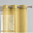 thumbnail image 2 of Dainty Home Hannah Solid Design Linen Look Criss-Cross Designed Linen Textured Light FilteringGrommet Panel Pair 76" x 84'' In Yellow, 2 of 4