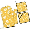 thumbnail image 2 of Easter Oven Mitts and Pot Holders 4 Pcs Sets for Kitchen, Cooking Gloves Heat Resistant Oven Mitt Gloves Non Slip Potholders BBQ Gloves for Baking, BBQ, 2 of 6